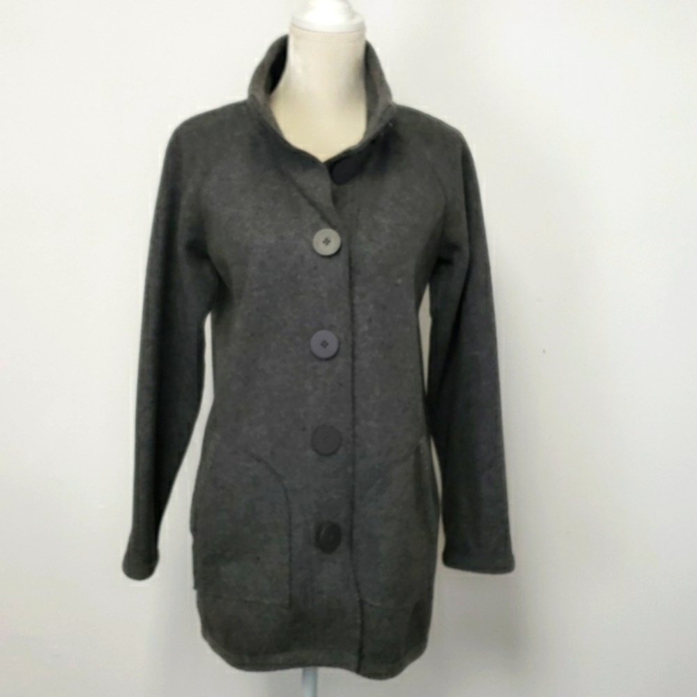 Jones New York Signature Wool/Nylon Grey Car Coat Jacket Lightweight Unlined EUC - Picture 16 of 16